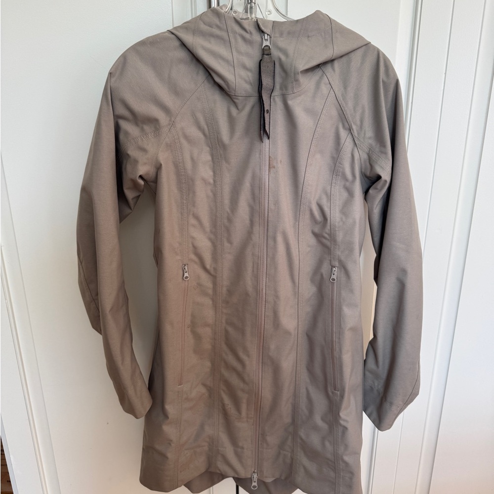 Tan Hooded Zip-Up Jacket